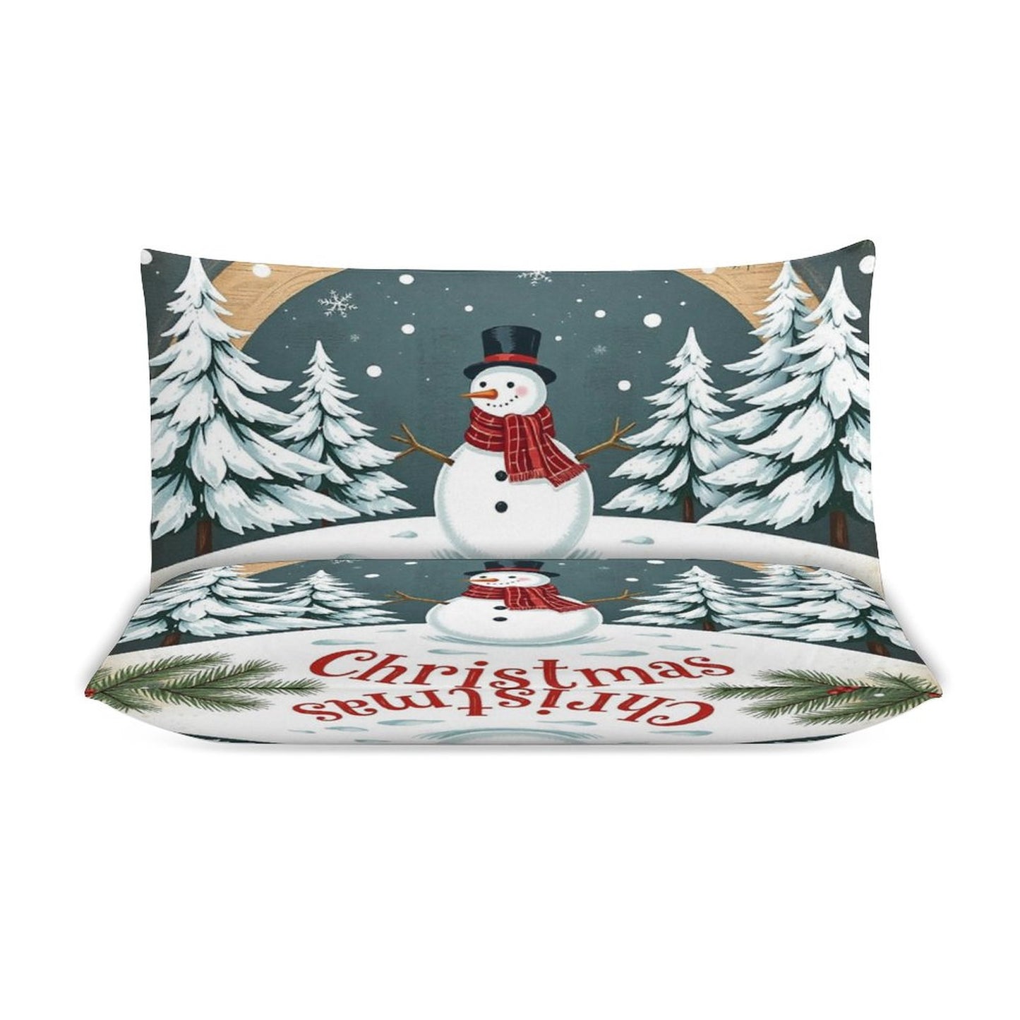 Christmas 3-Piece Bedding Set-90"x90"/ 229x229cm (Dual-sided Printing)