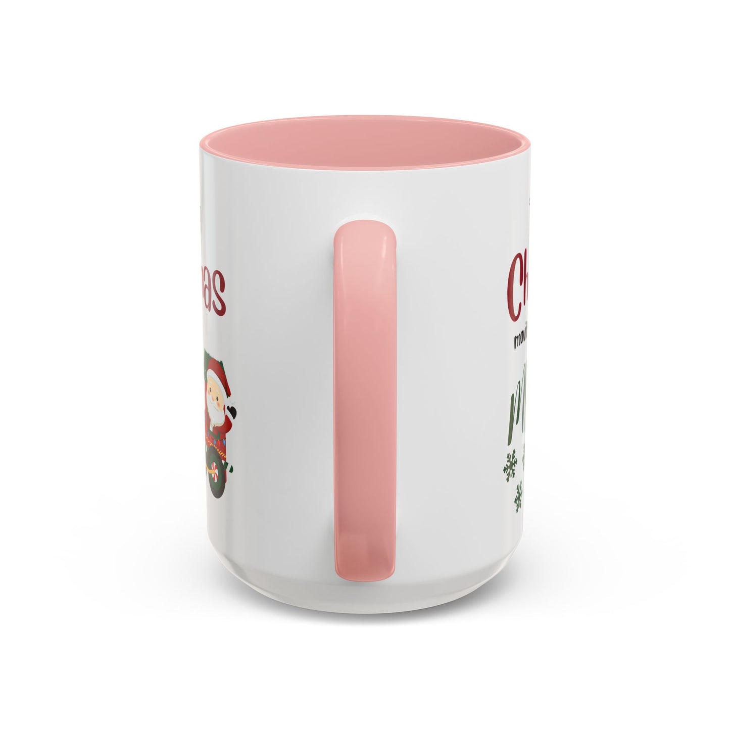 Christmas Movie Watching Accent Coffee Mug (11, 15oz) - Cozy Holiday Mug, Festive Hot Cocoa Cup, Winter Movie Night Gift, Santa Claus Mug,