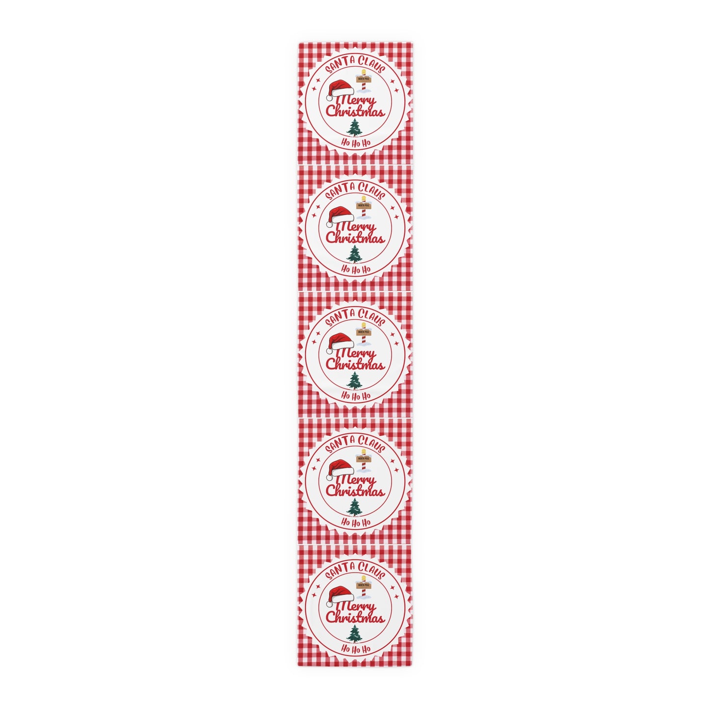 Table Runner, Christmas Decoration Santa Claus Ho Ho Ho, Red White, Cotton Poly, Home Decor, Holiday Table Linen, Festive Dining Accessories