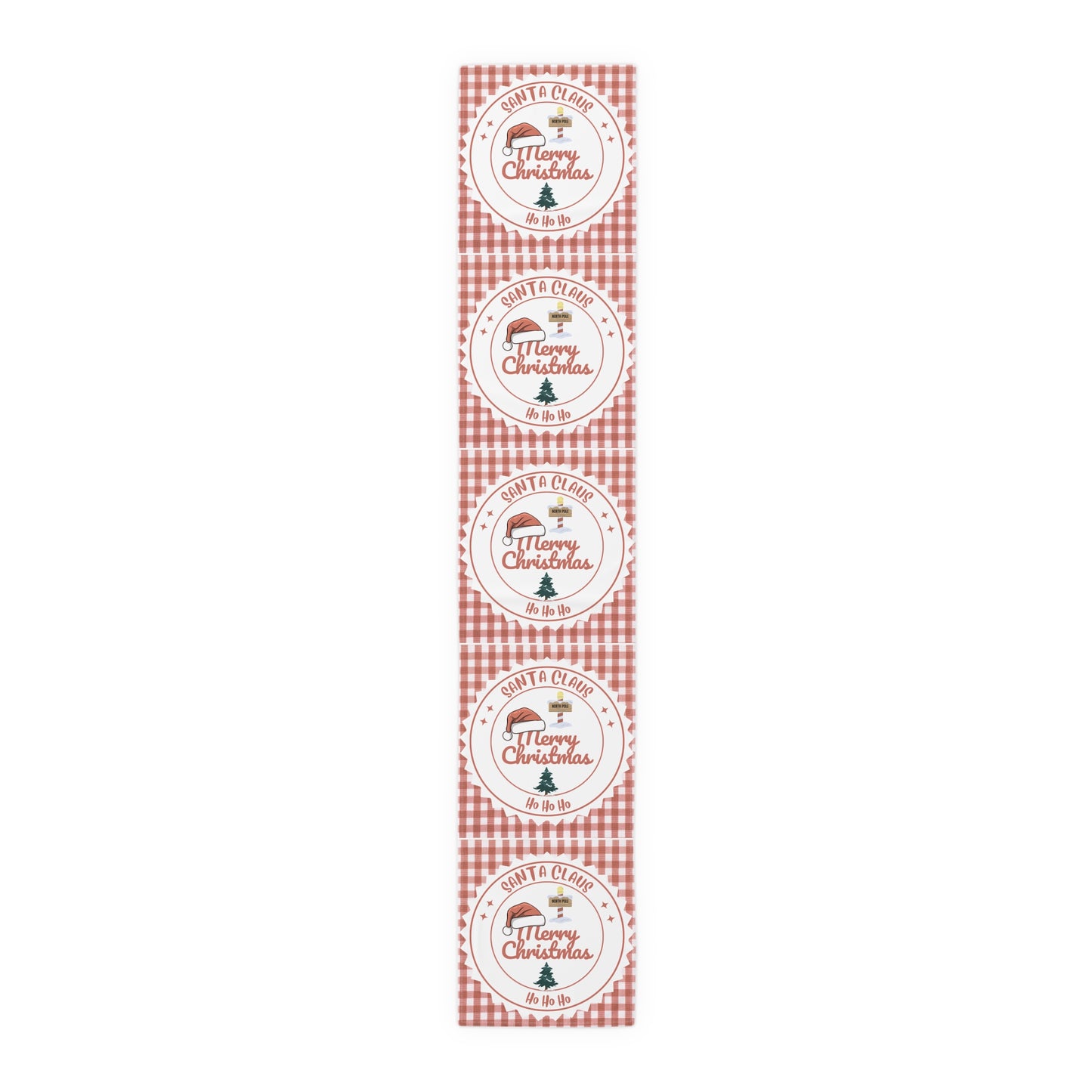 Table Runner, Christmas Decoration Santa Claus Ho Ho Ho, Red White, Cotton Poly, Home Decor, Holiday Table Linen, Festive Dining Accessories