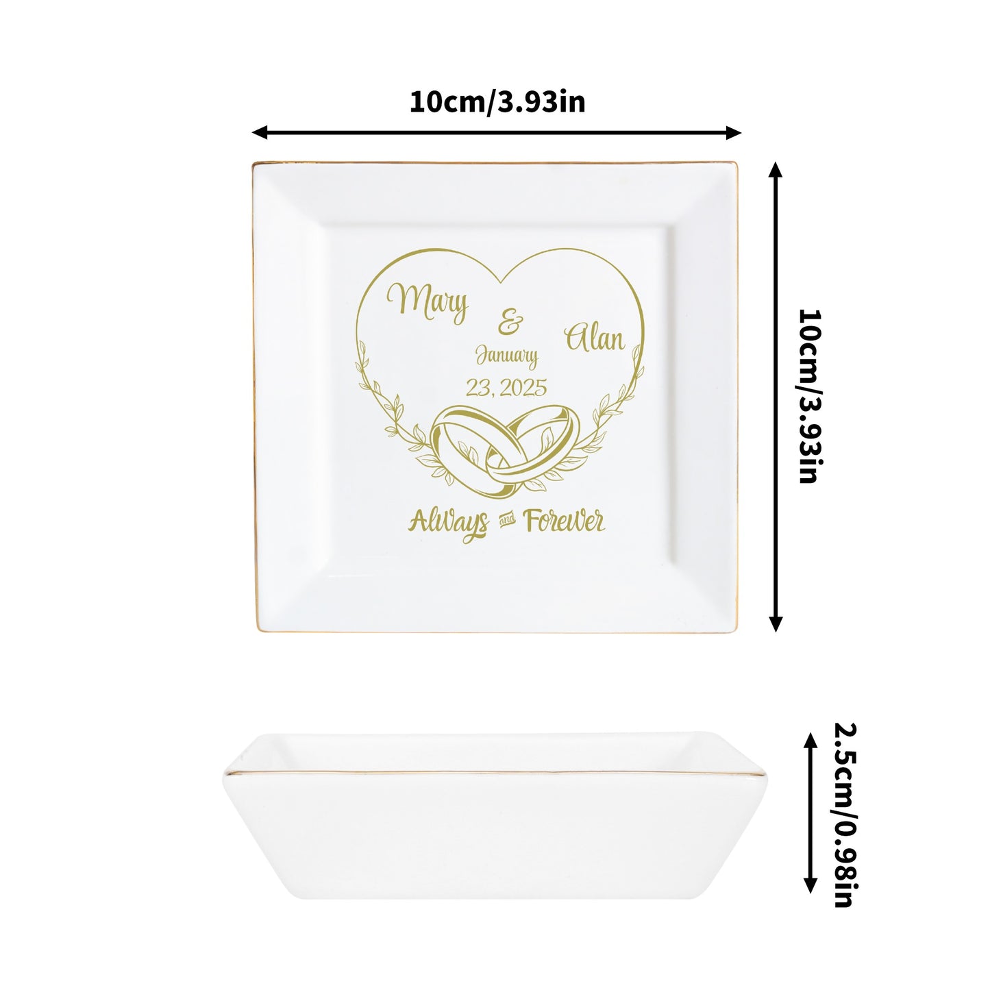 Ceramic Square Plates, Weddings Day Appetizers, Personalized Dinner Decor, Romantic Custom Plates, Table Setting Gift, Wedding Day