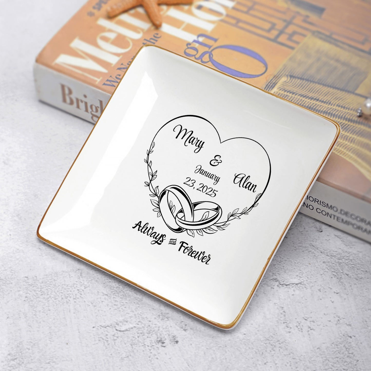 Ceramic Square Plates, Weddings Day Appetizers, Personalized Dinner Decor, Romantic Custom Plates, Table Setting Gift