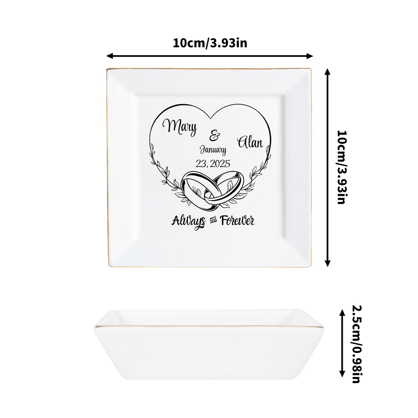 Ceramic Square Plates, Weddings Day Appetizers, Personalized Dinner Decor, Romantic Custom Plates, Table Setting Gift