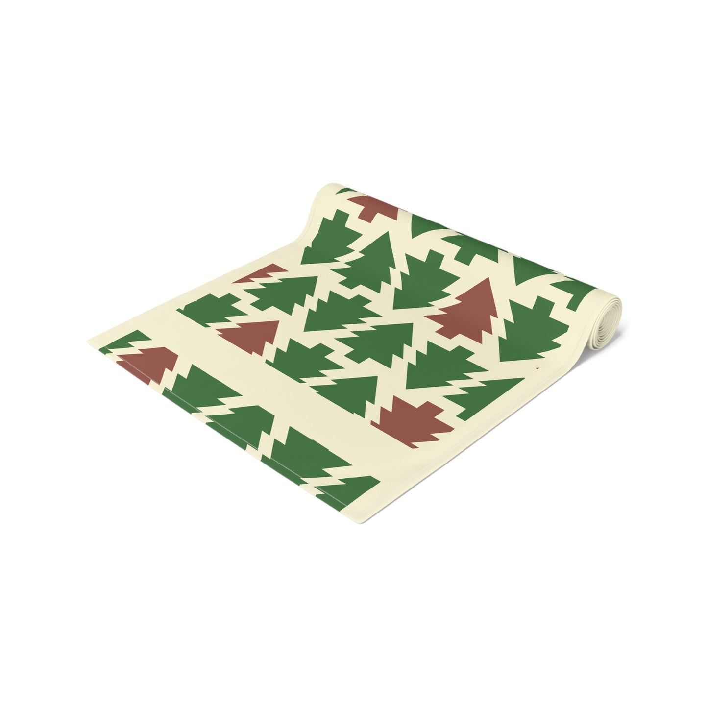 Christmas Trees Red Green Table Runner, Holiday Table Decor, Holiday Dinner Accessories - Cotton, Poly, Festive Table Linens, Christmas Home