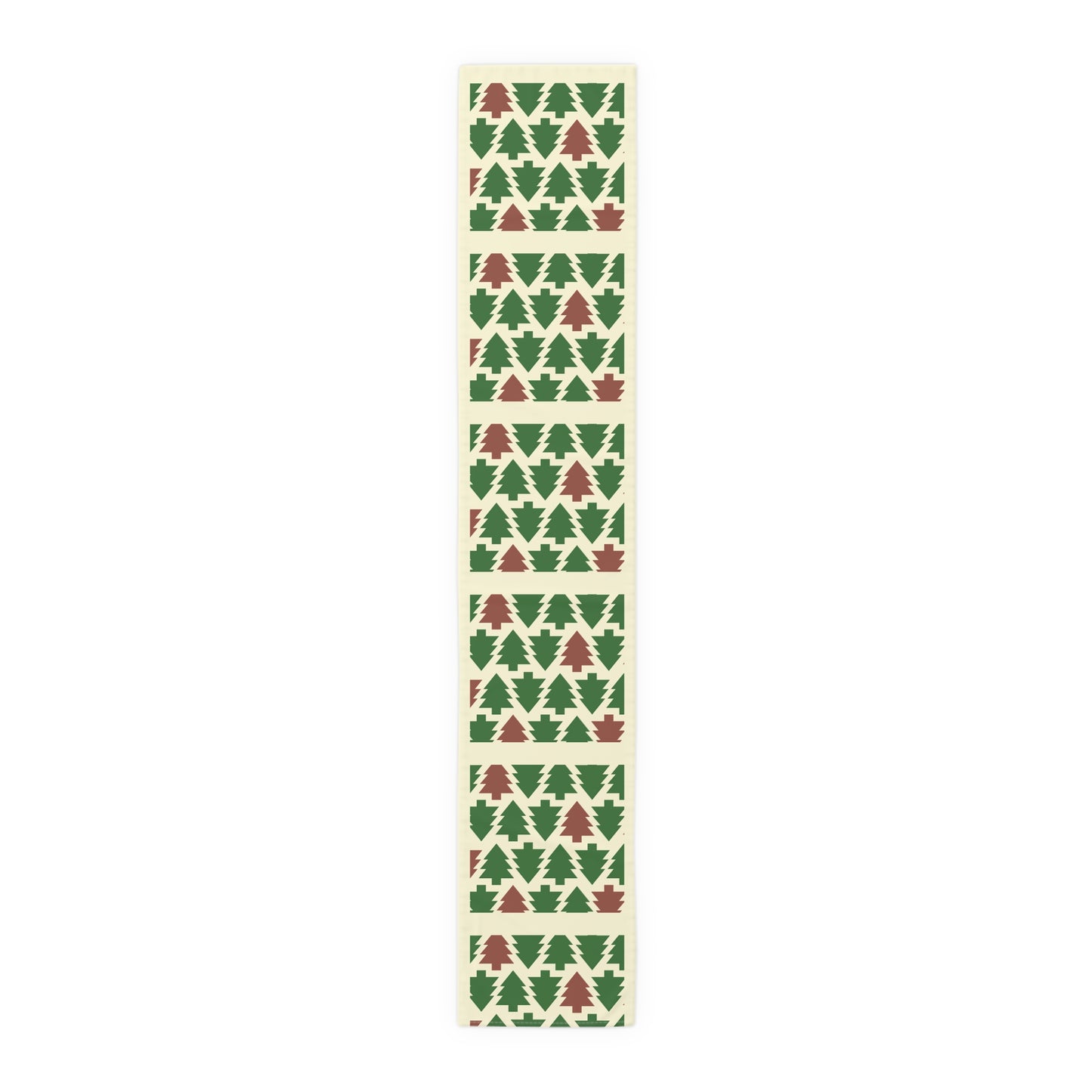 Christmas Trees Red Green Table Runner, Holiday Table Decor, Holiday Dinner Accessories - Cotton, Poly, Festive Table Linens, Christmas Home