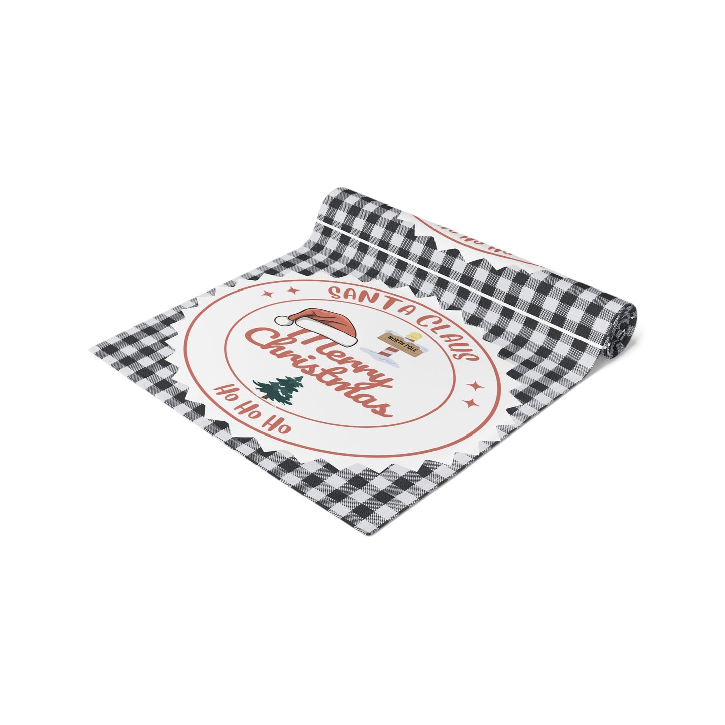 Christmas Table Runner, Festive Holiday Decor, Cotton Poly Blend, Red and White Christmas Decoration, Dining Table Linens, Xmas Kitchen