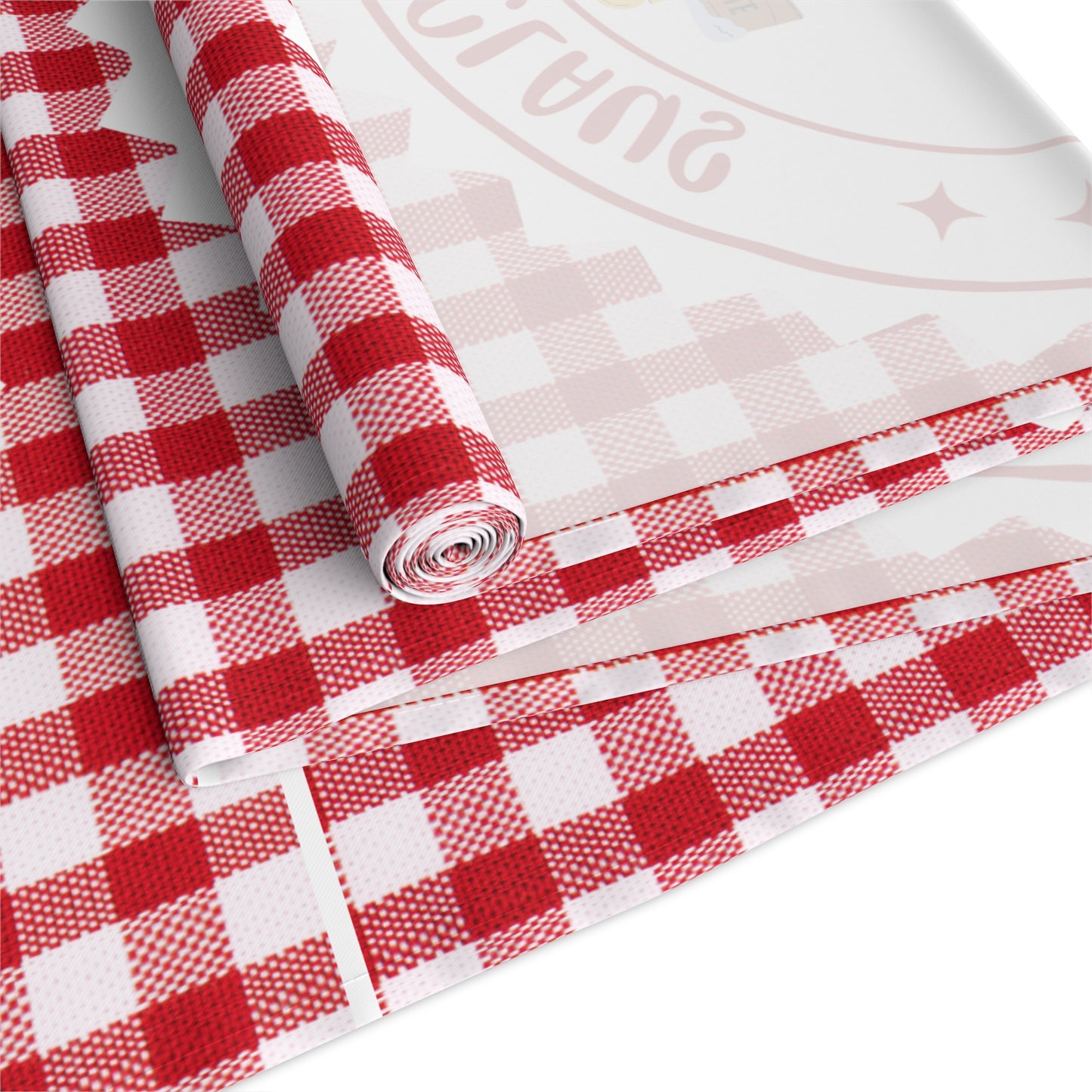Table Runner, Christmas Decoration Santa Claus Ho Ho Ho, Red White, Cotton Poly, Home Decor, Holiday Table Linen, Festive Dining Accessories