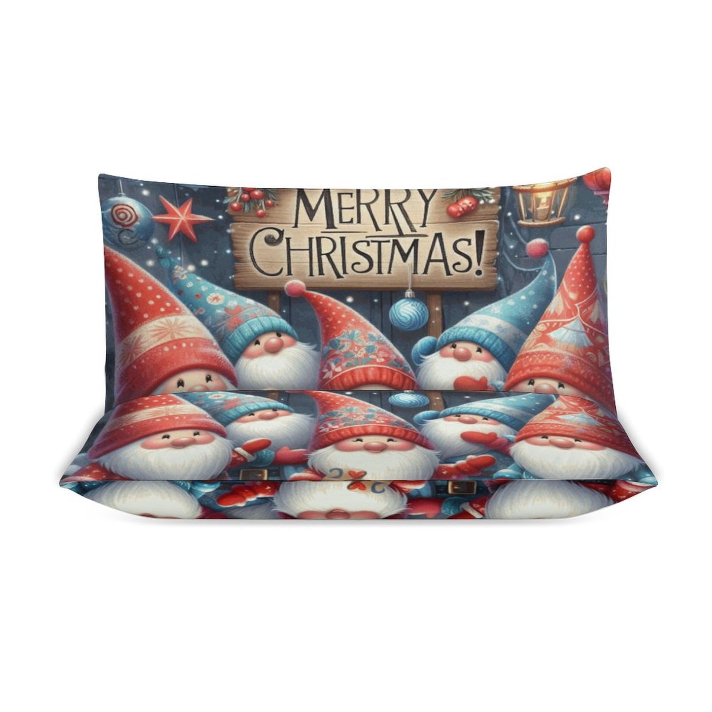 Christmas Gnomes 3-Piece Bedding Set-102"x90"/ 259x229cm (Dual-sided Printing)