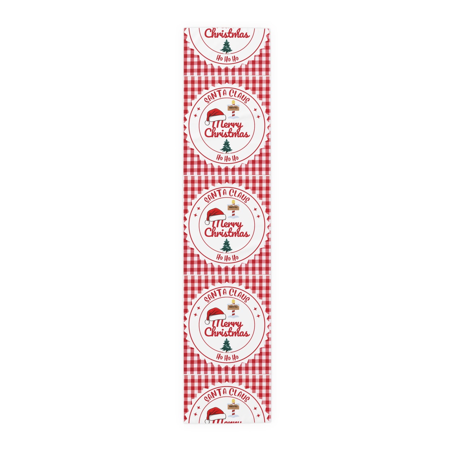 Table Runner, Christmas Decoration Santa Claus Ho Ho Ho, Red White, Cotton Poly, Home Decor, Holiday Table Linen, Festive Dining Accessories