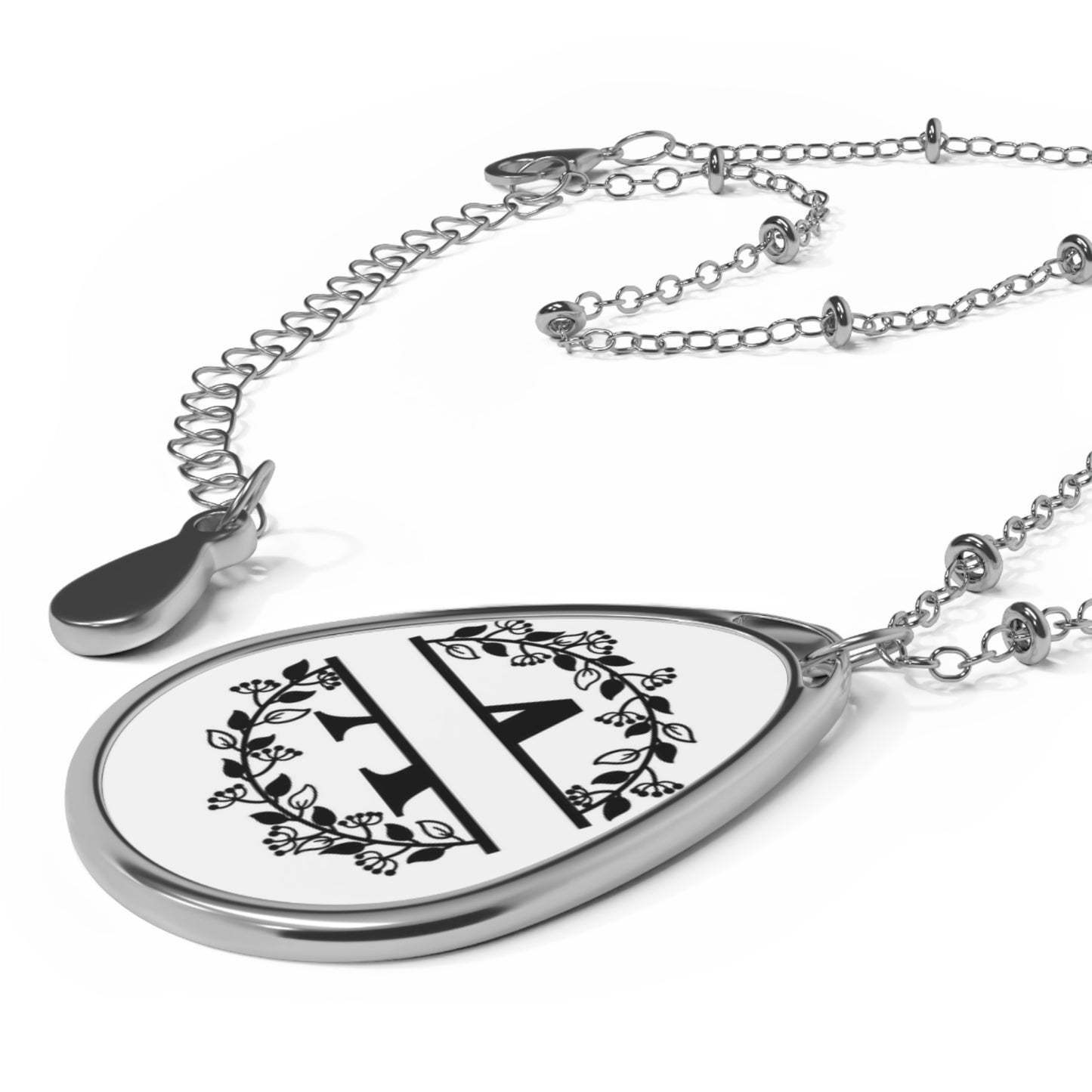 Oval Necklace with monogram A
