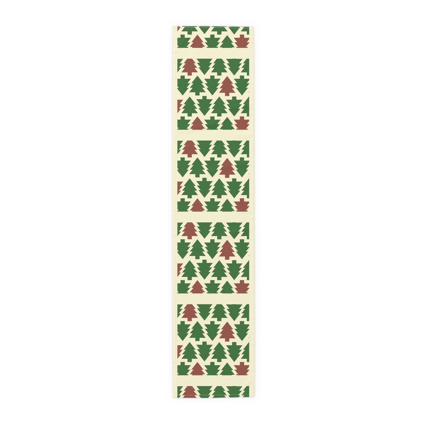 Christmas Trees Red Green Table Runner, Holiday Table Decor, Holiday Dinner Accessories - Cotton, Poly, Festive Table Linens, Christmas Home