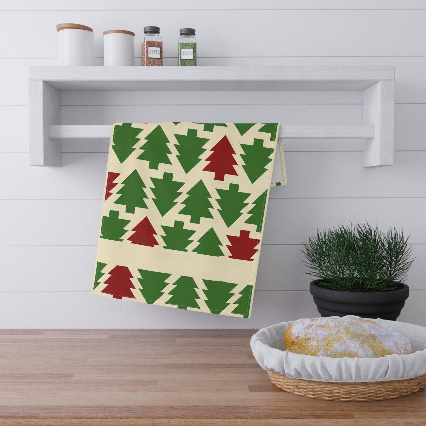 Christmas Tea Towels (cotton, poly) Red Green Holiday Kitchen Decor, Festive Dish Towels, Xmas Decorations, Hostess Gift, Winter Home Decor