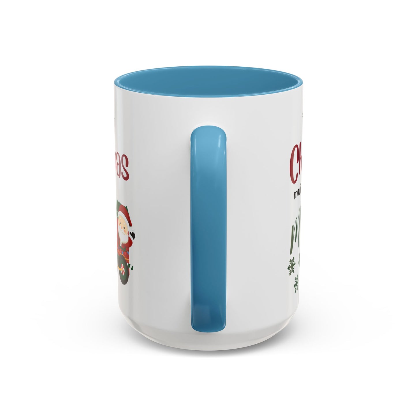 Christmas Movie Watching Accent Coffee Mug (11, 15oz) - Cozy Holiday Mug, Festive Hot Cocoa Cup, Winter Movie Night Gift, Santa Claus Mug,