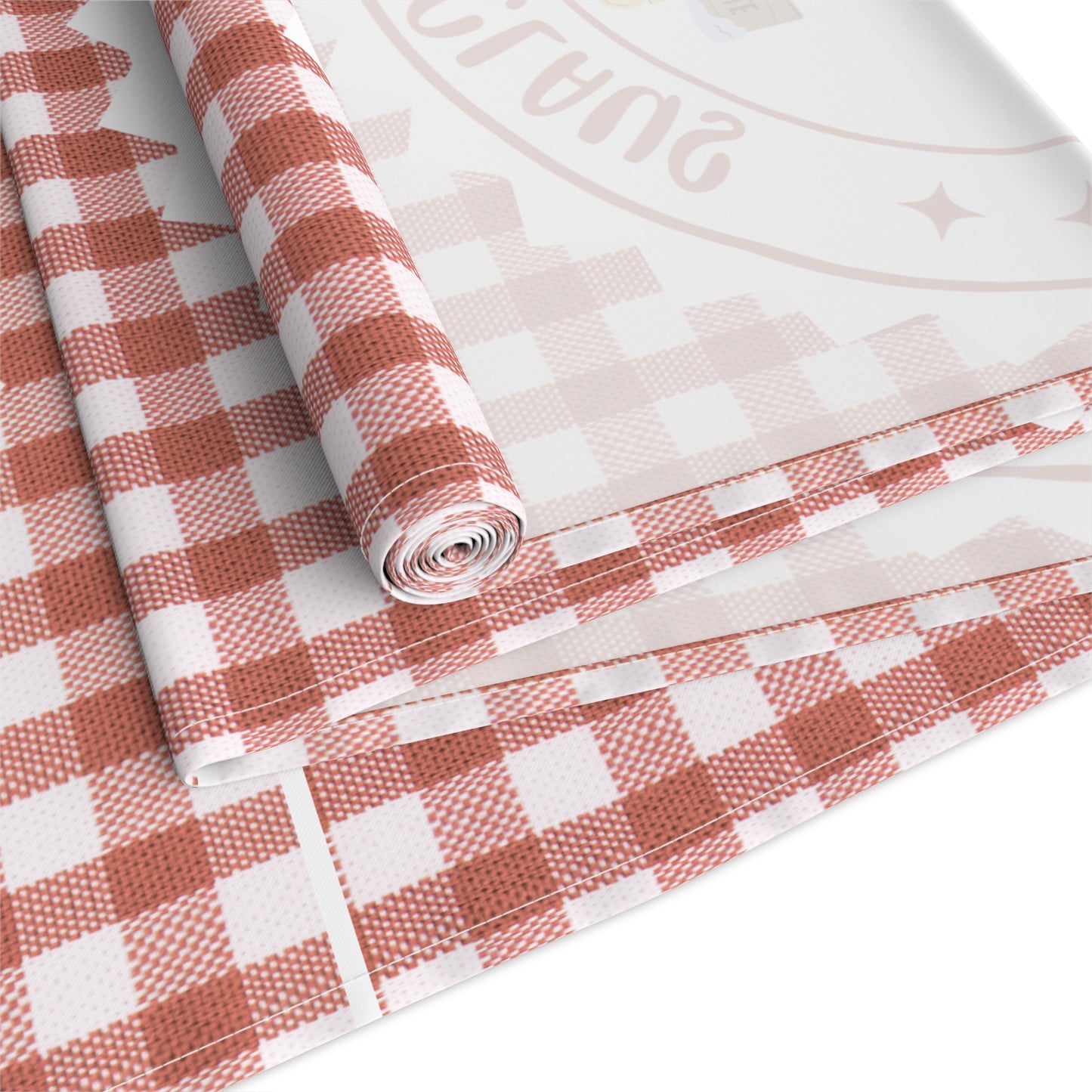 Table Runner, Christmas Decoration Santa Claus Ho Ho Ho, Red White, Cotton Poly, Home Decor, Holiday Table Linen, Festive Dining Accessories