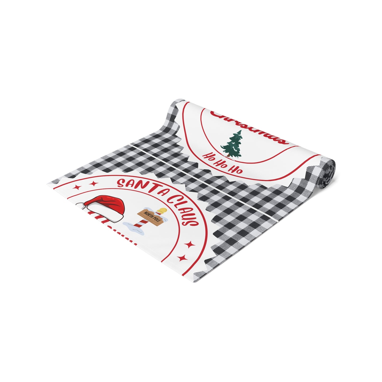 Christmas Table Runner, Festive Holiday Decor, Cotton Poly Blend, Red and White Christmas Decoration, Dining Table Linens, Xmas Kitchen