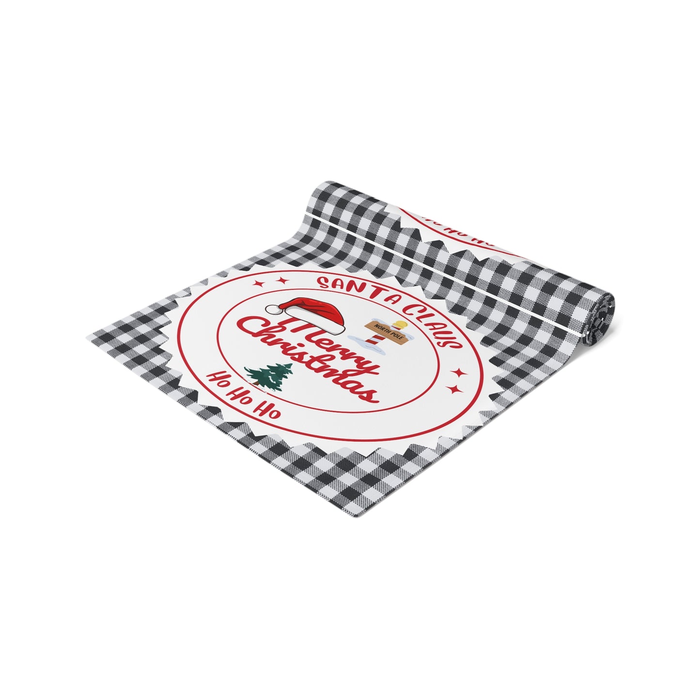 Christmas Table Runner, Festive Holiday Decor, Cotton Poly Blend, Red and White Christmas Decoration, Dining Table Linens, Xmas Kitchen