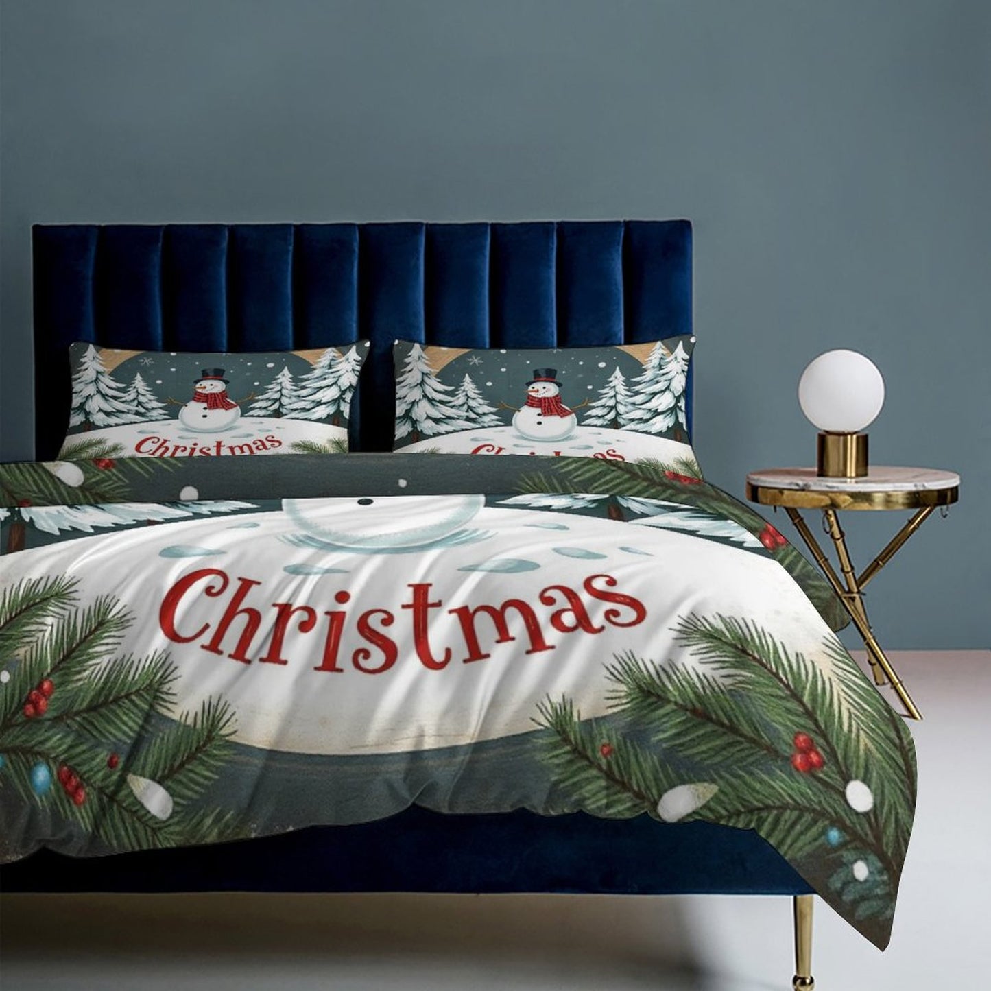 Christmas 3-Piece Bedding Set-90"x90"/ 229x229cm (Dual-sided Printing)