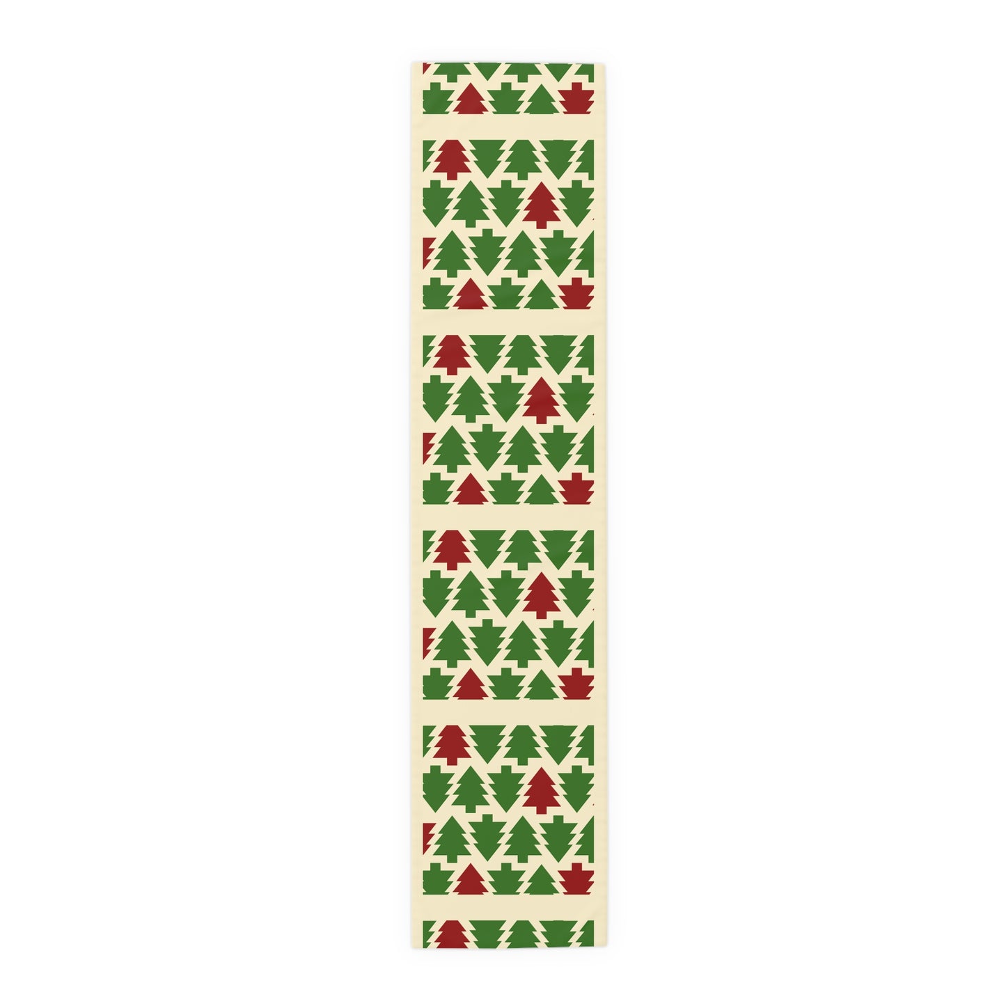 Christmas Trees Red Green Table Runner, Holiday Table Decor, Holiday Dinner Accessories - Cotton, Poly, Festive Table Linens, Christmas Home