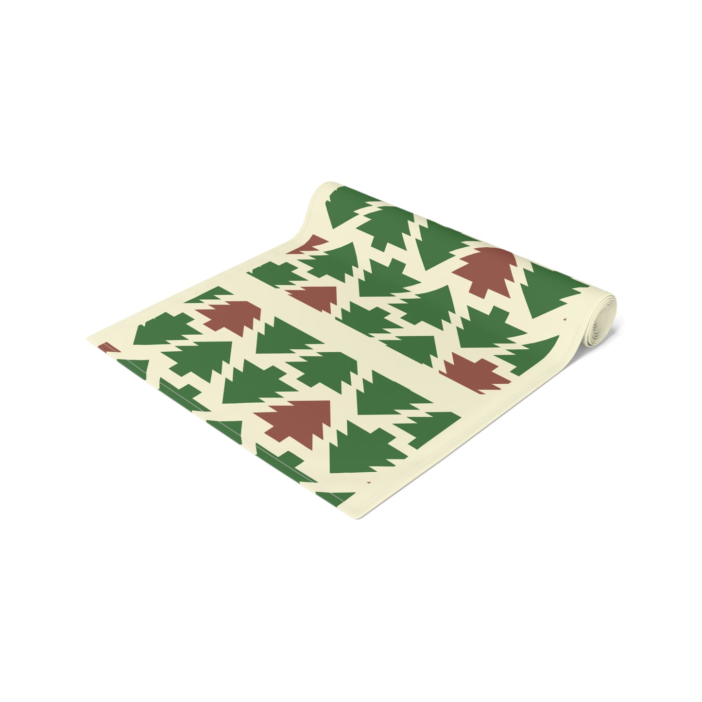 Christmas Trees Red Green Table Runner, Holiday Table Decor, Holiday Dinner Accessories - Cotton, Poly, Festive Table Linens, Christmas Home