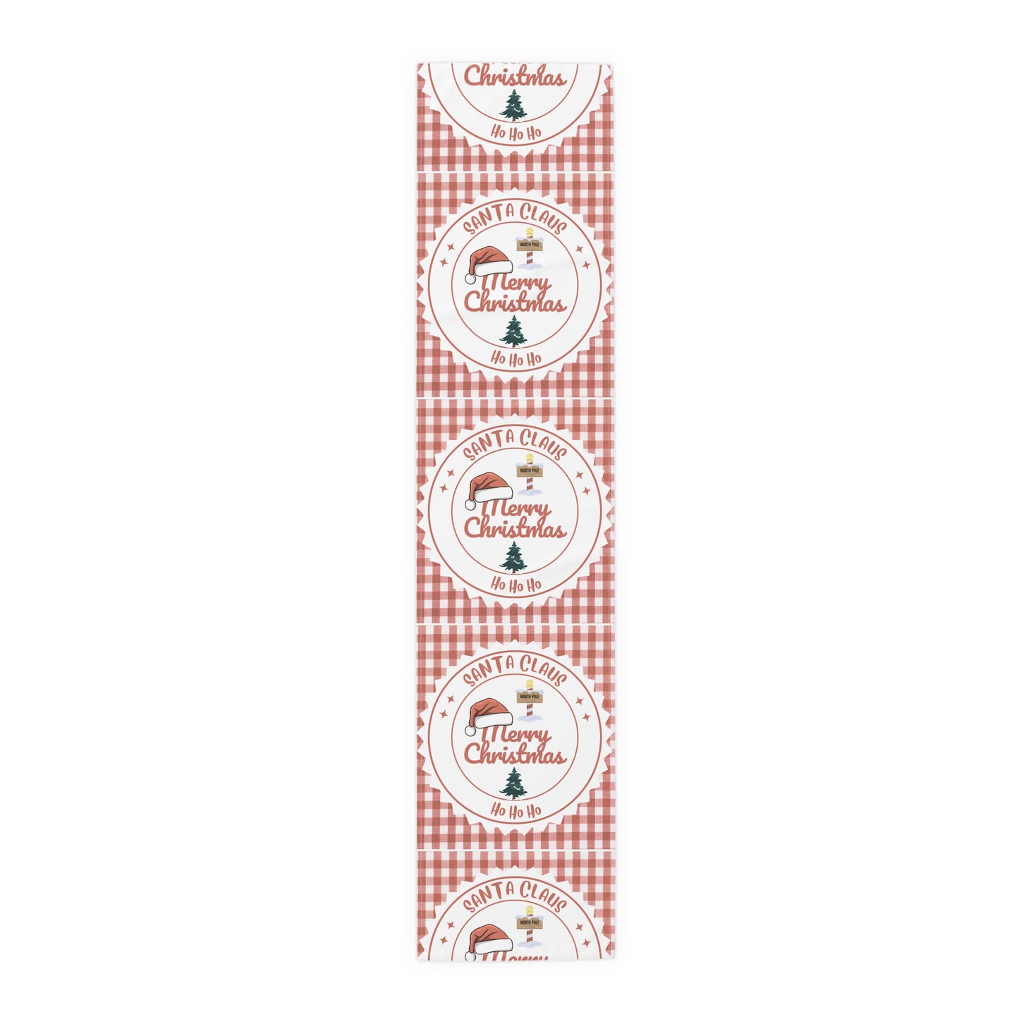 Table Runner, Christmas Decoration Santa Claus Ho Ho Ho, Red White, Cotton Poly, Home Decor, Holiday Table Linen, Festive Dining Accessories