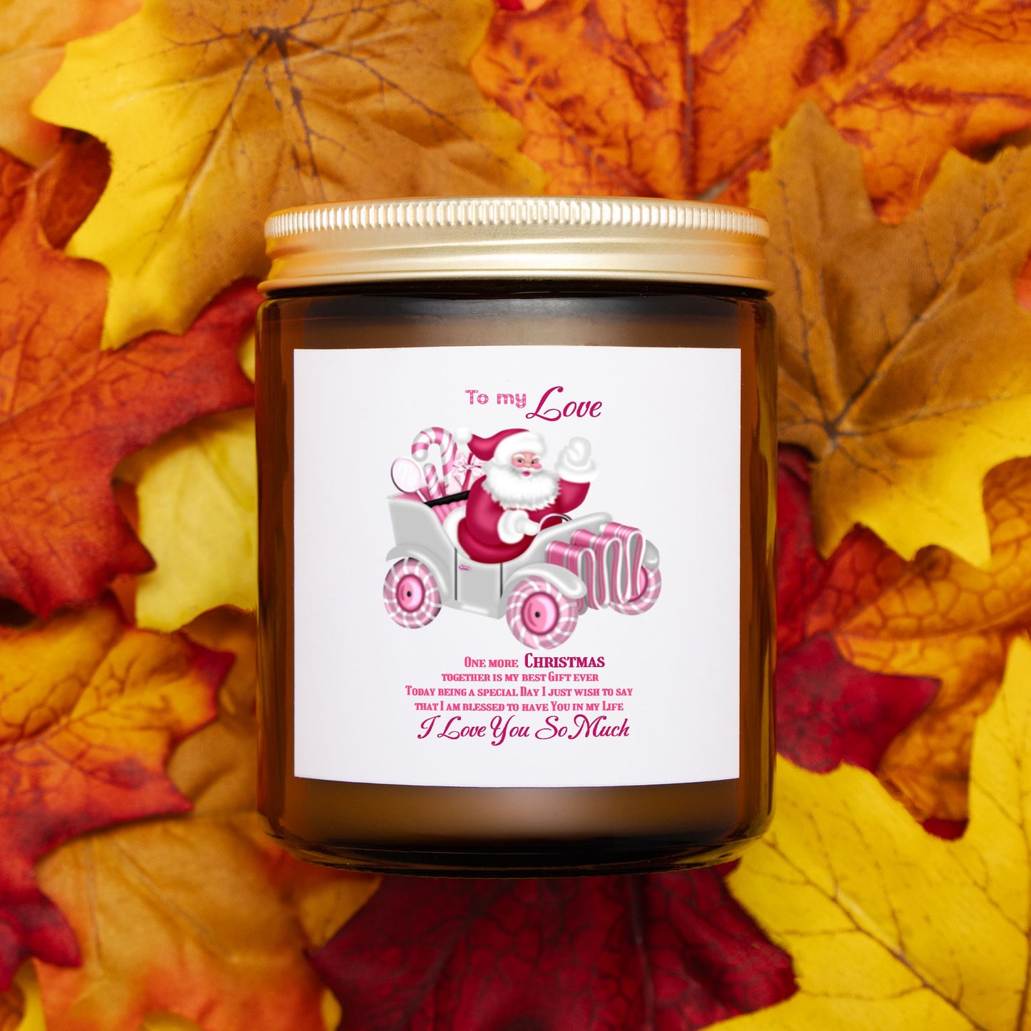 Candle Amber Jar 9oz To my Love One more Christmas together, I love You so much, Gift for Her, Gift for Him, Christmas gift
