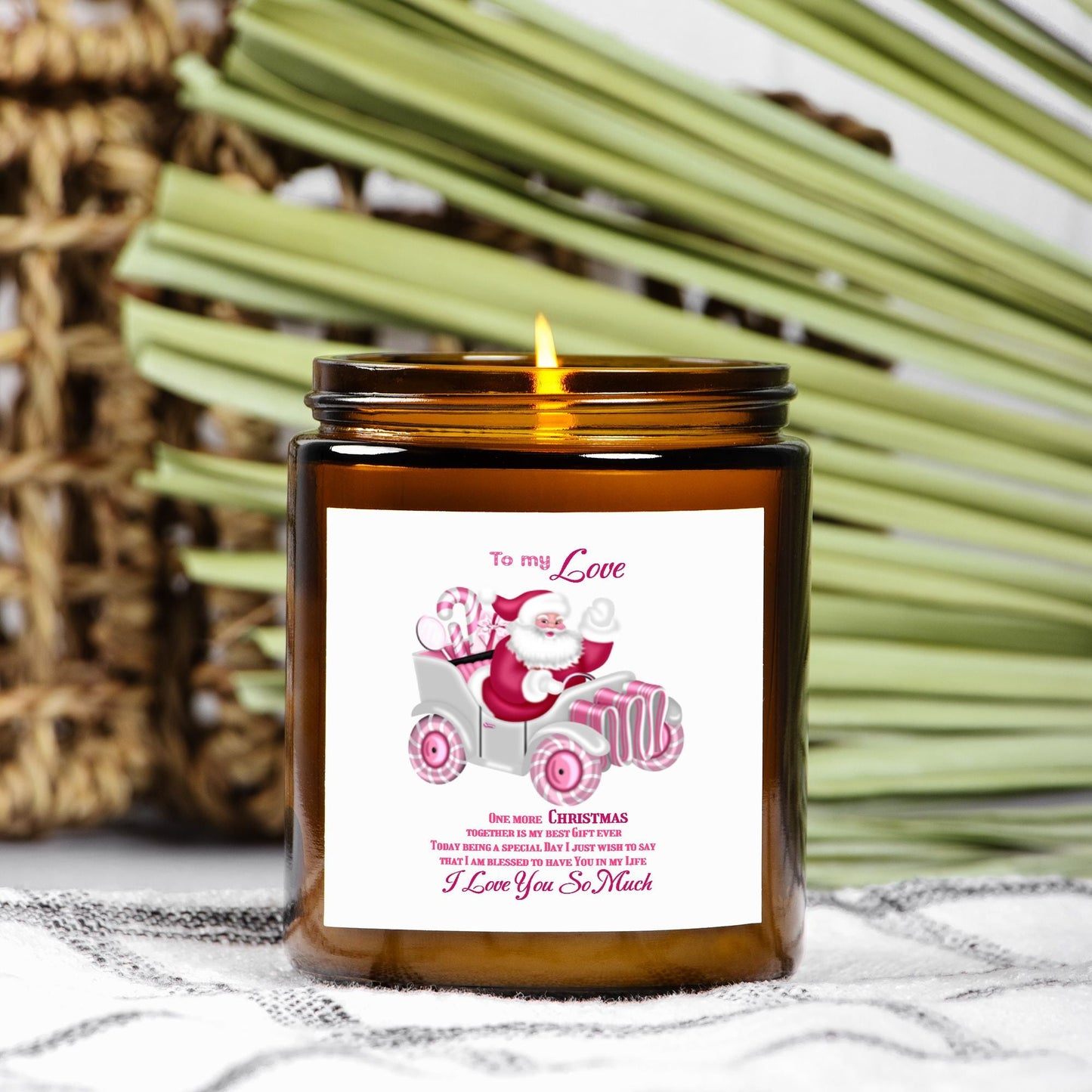 Candle Amber Jar 9oz To my Love One more Christmas together, I love You so much, Gift for Her, Gift for Him, Christmas gift