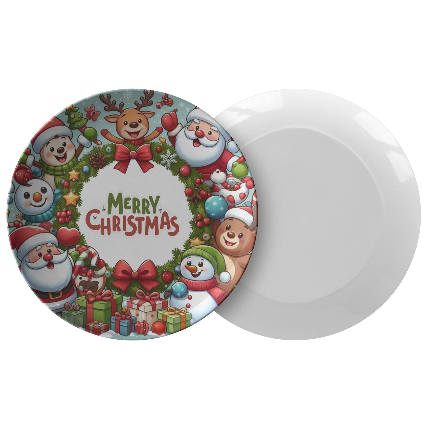 Merry Christmas Plate, Holiday Dinnerware, Christmas Table Decor, FestPRODUCT INFORMATION10" dinner plate manufactured from revolutionary polymer that is:
Microwave Safe
Oven Safe (250° up to 1 hour)
Dishwasher Safe
CPSC-Certified
FDAChristmasLoving.Shop