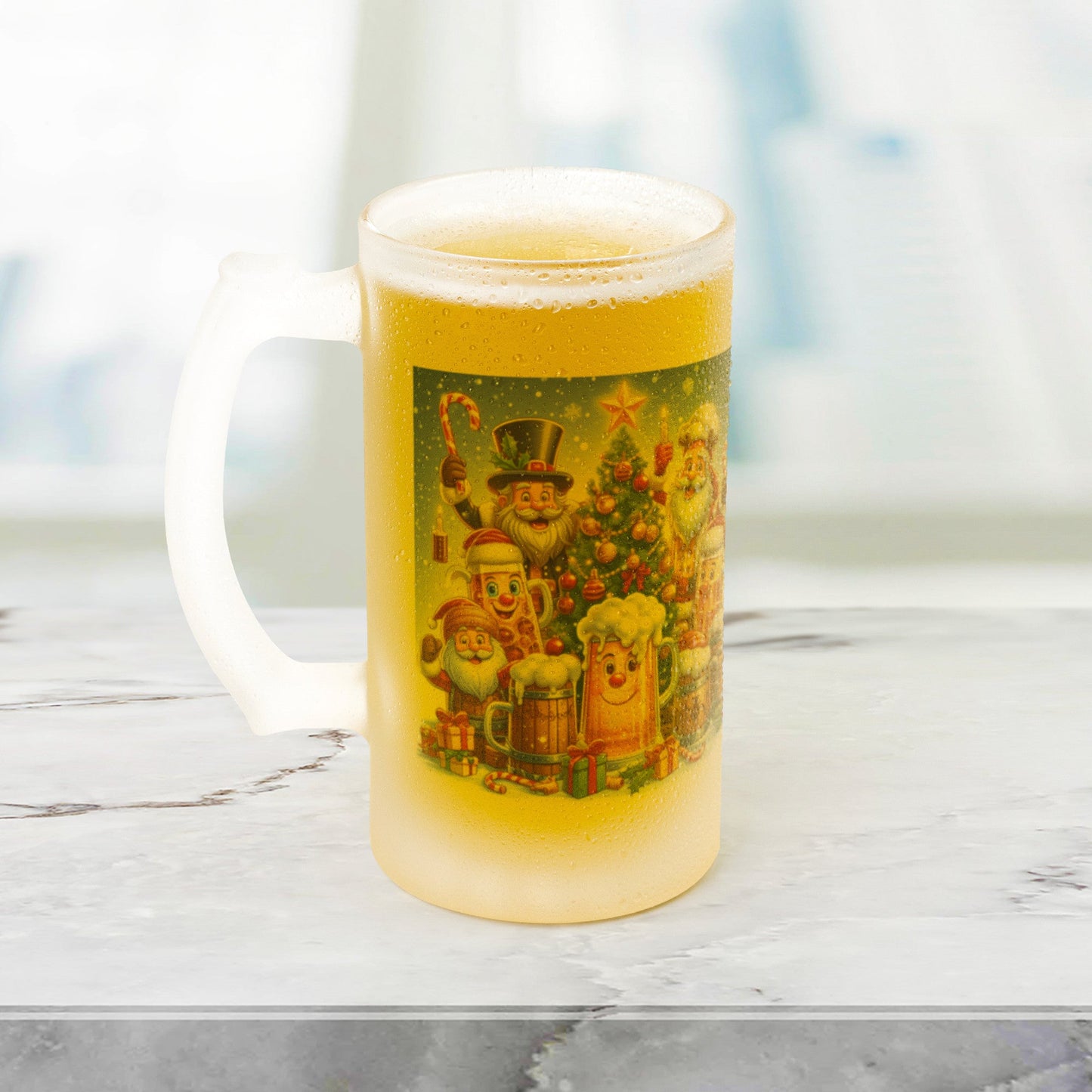 Santa Claus Beer SteinHey there, beer buddy! Get ready to raise a toast with our awesome 16oz Frosted Beer Stein!
Picture this: a classic pint glass design that feels great in your hand, ChristmasLoving.Shop