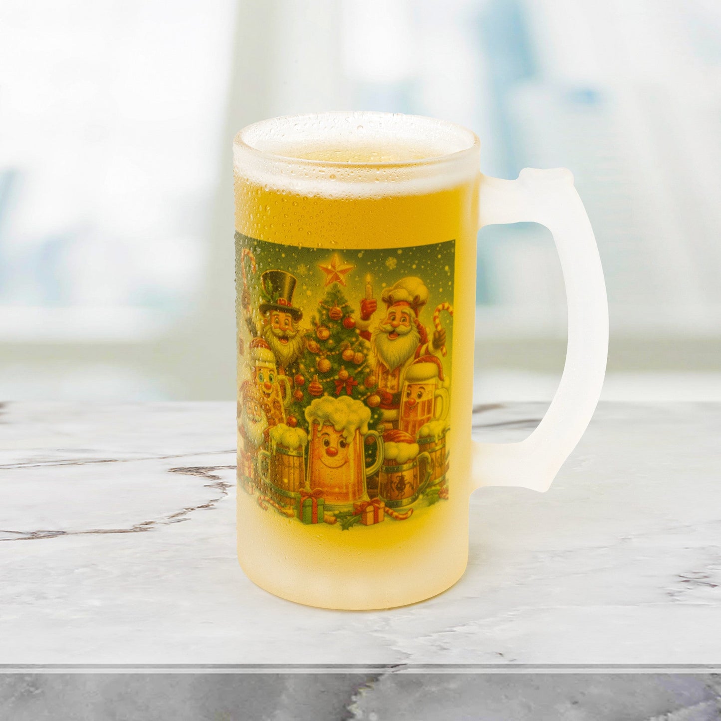 Santa Claus Beer SteinHey there, beer buddy! Get ready to raise a toast with our awesome 16oz Frosted Beer Stein!
Picture this: a classic pint glass design that feels great in your hand, ChristmasLoving.Shop