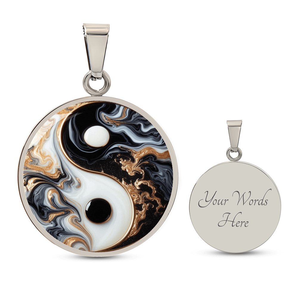Luxury Yin Yang Circle Necklace – Modern Minimalist Pendant for Her | Designer Jewelry Gift