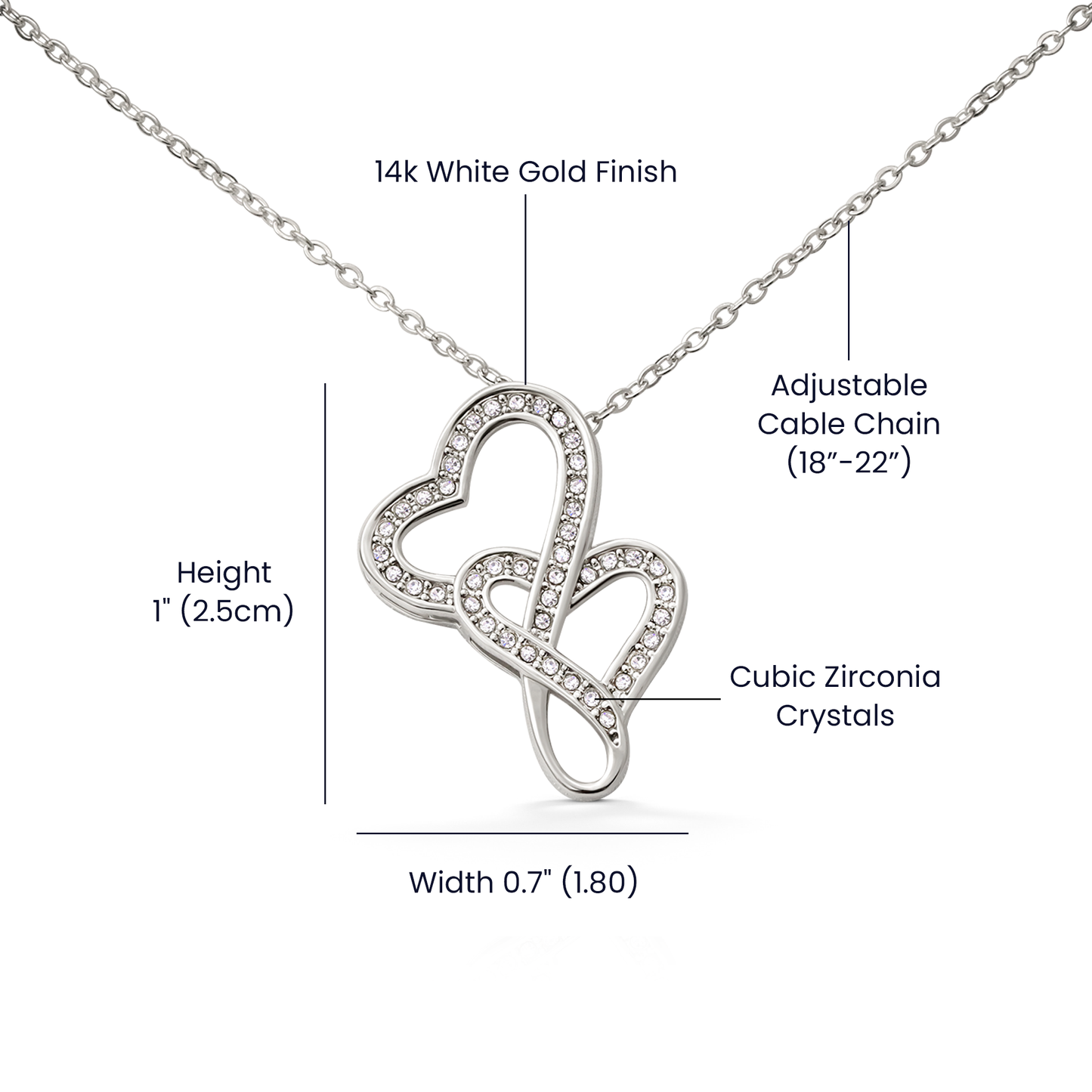 Heart-to-heart Pendant Necklace Merry Christmas to my Love