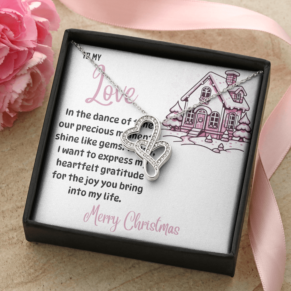 Heart-to-heart Pendant Necklace Merry Christmas to my Love