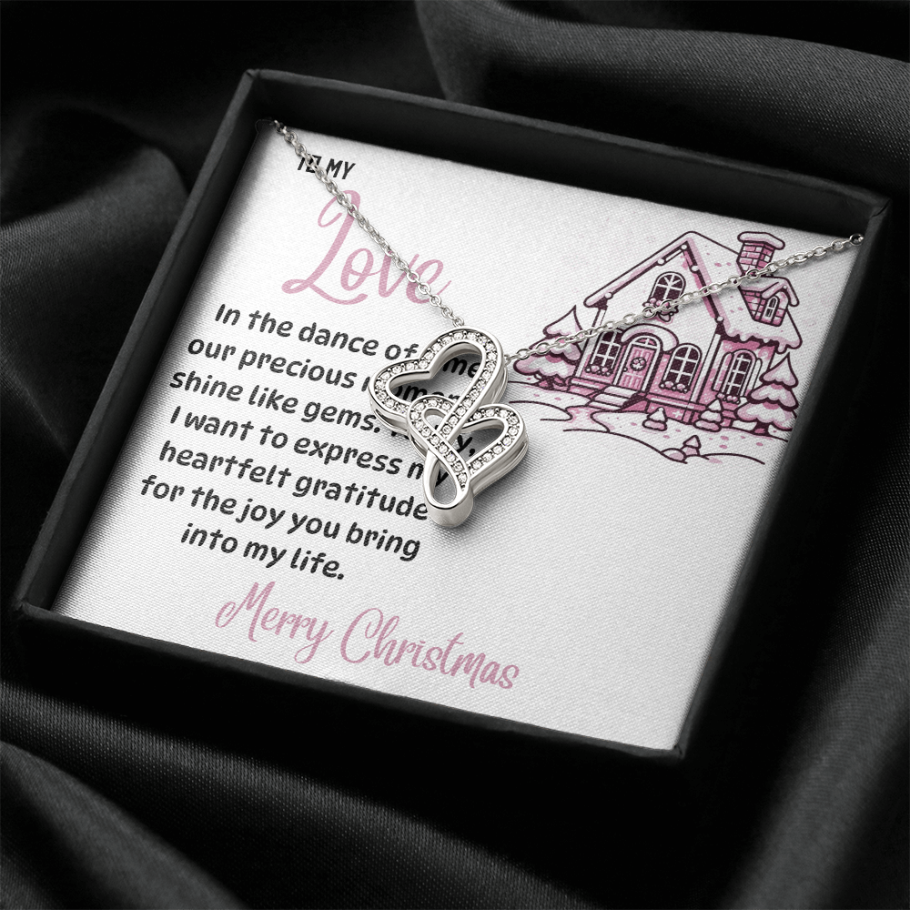 Heart-to-heart Pendant Necklace Merry Christmas to my Love