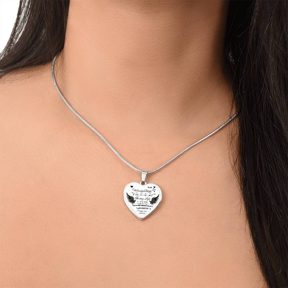 Angel Wings Necklace – To My Wonderful Wife Love Gift, Sentimental Jewelry for Wife's Birthday, Anniversary, or Just Because