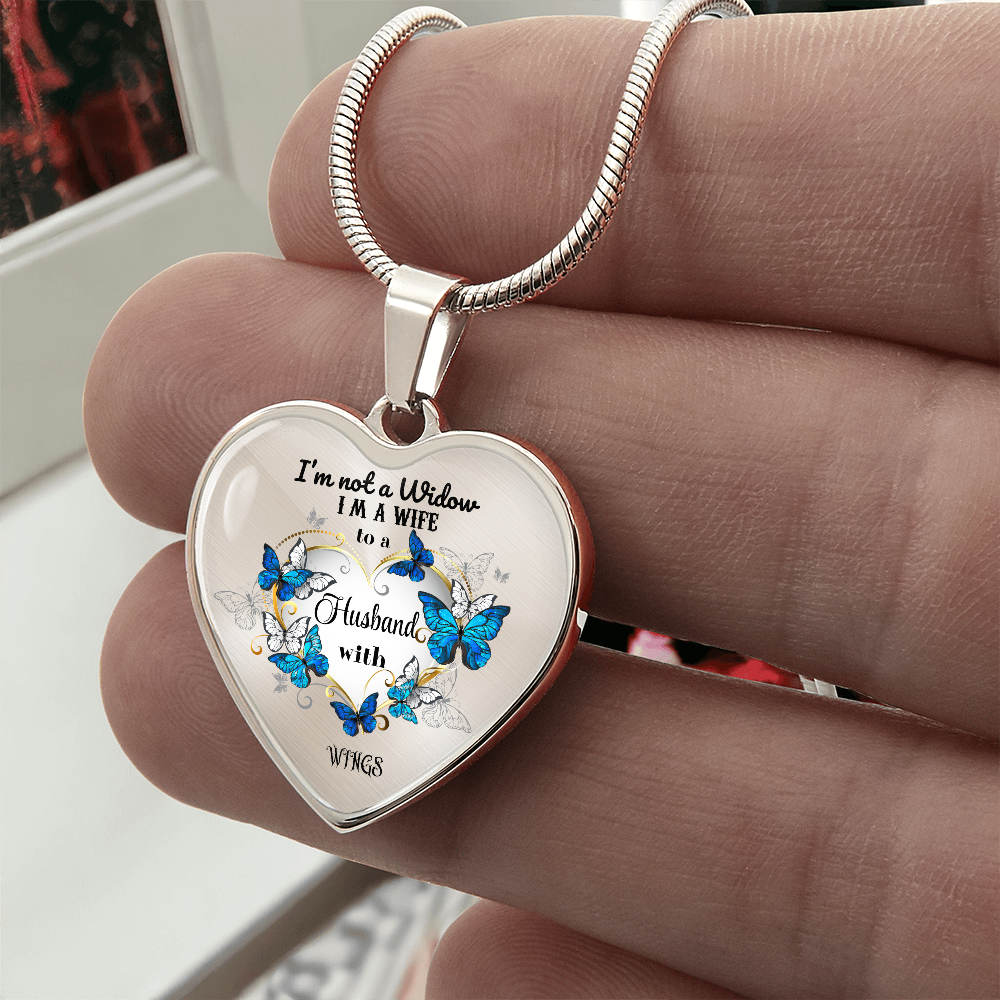 Luxury Heart Pendant Necklace – Tribute to Your Beloved Husband | Angel Memory Jewelry & In Loving Memory Gift