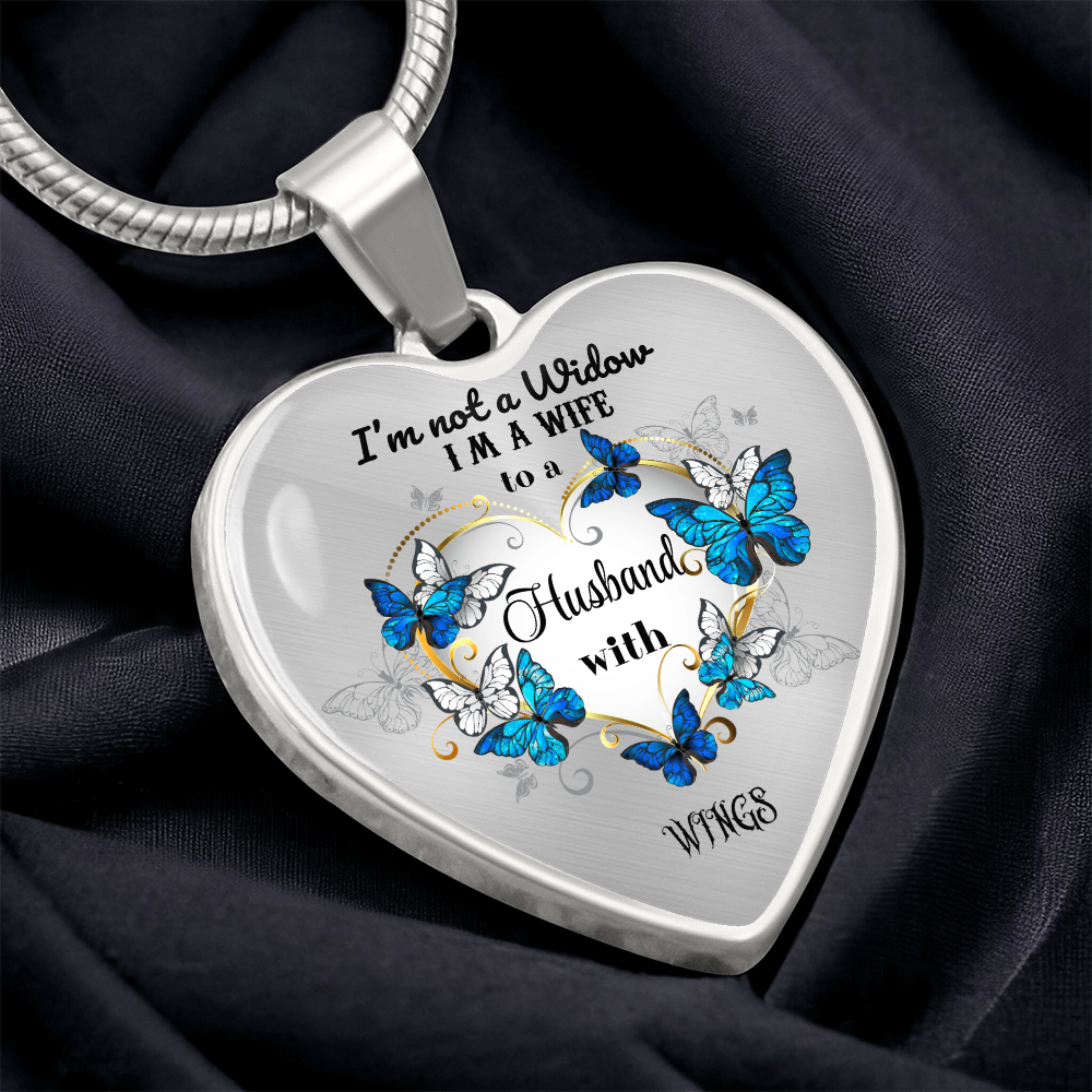 Luxury Heart Pendant Necklace – Tribute to Your Beloved Husband | Angel Memory Jewelry & In Loving Memory Gift