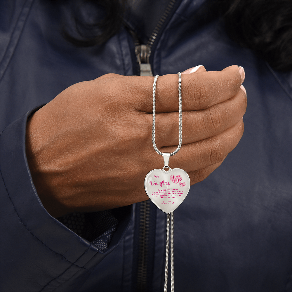Heartfelt Luxury Gift from Dad: Stunning Heart Pendant Necklace for Daughter, Symbol of Love & Affection