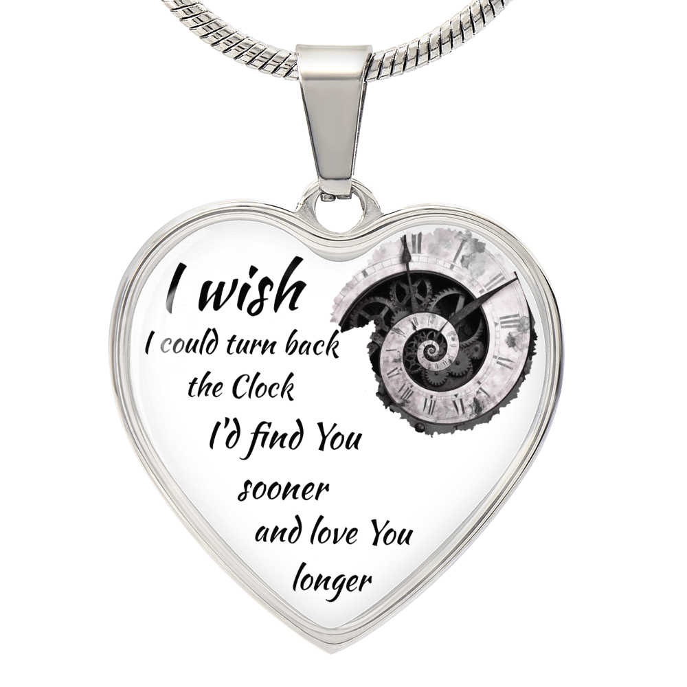 Luxury Graphic Heart Necklace "I'd find You sooner"