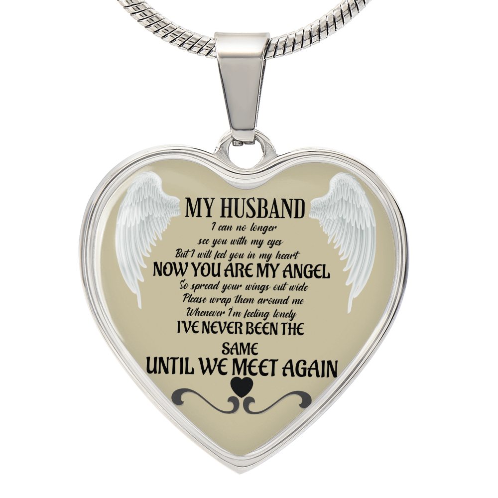 Luxury Graphic Heart Necklace Husband memorial