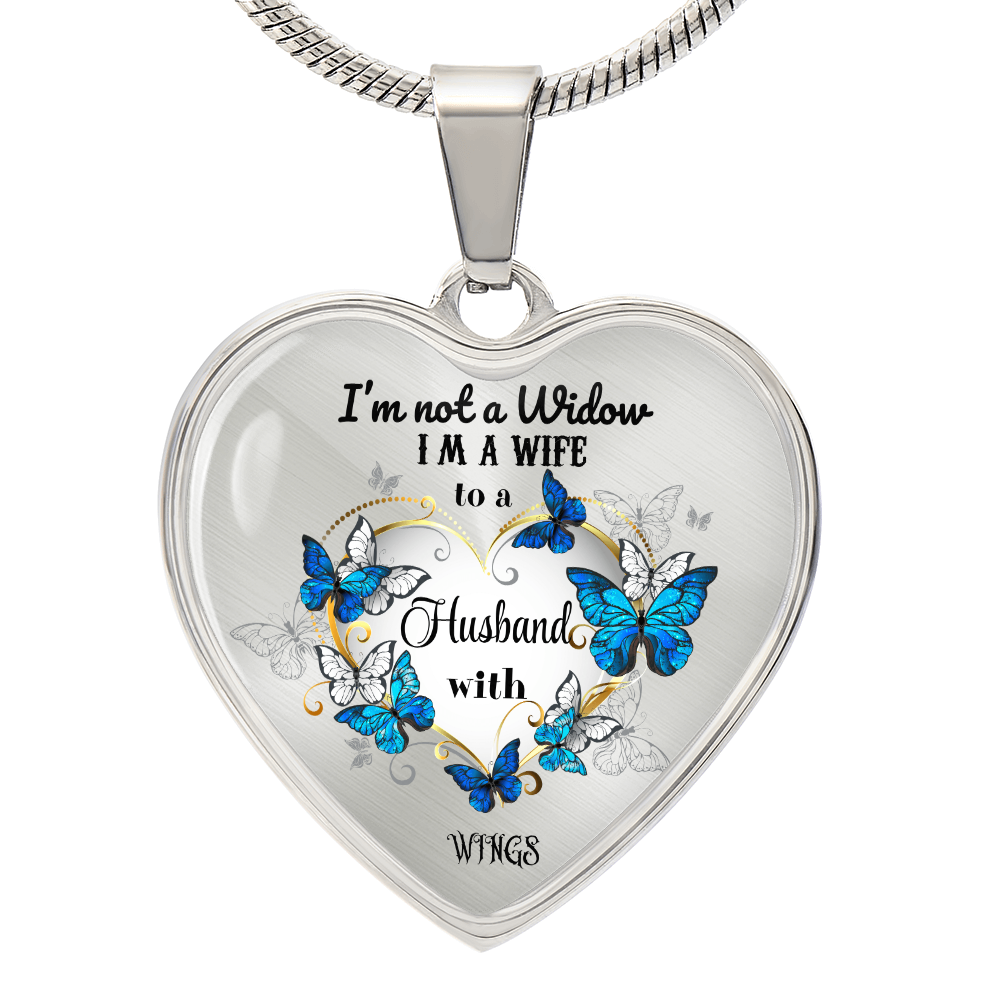 Luxury Heart Pendant Necklace – Tribute to Your Beloved Husband | Angel Memory Jewelry & In Loving Memory Gift
