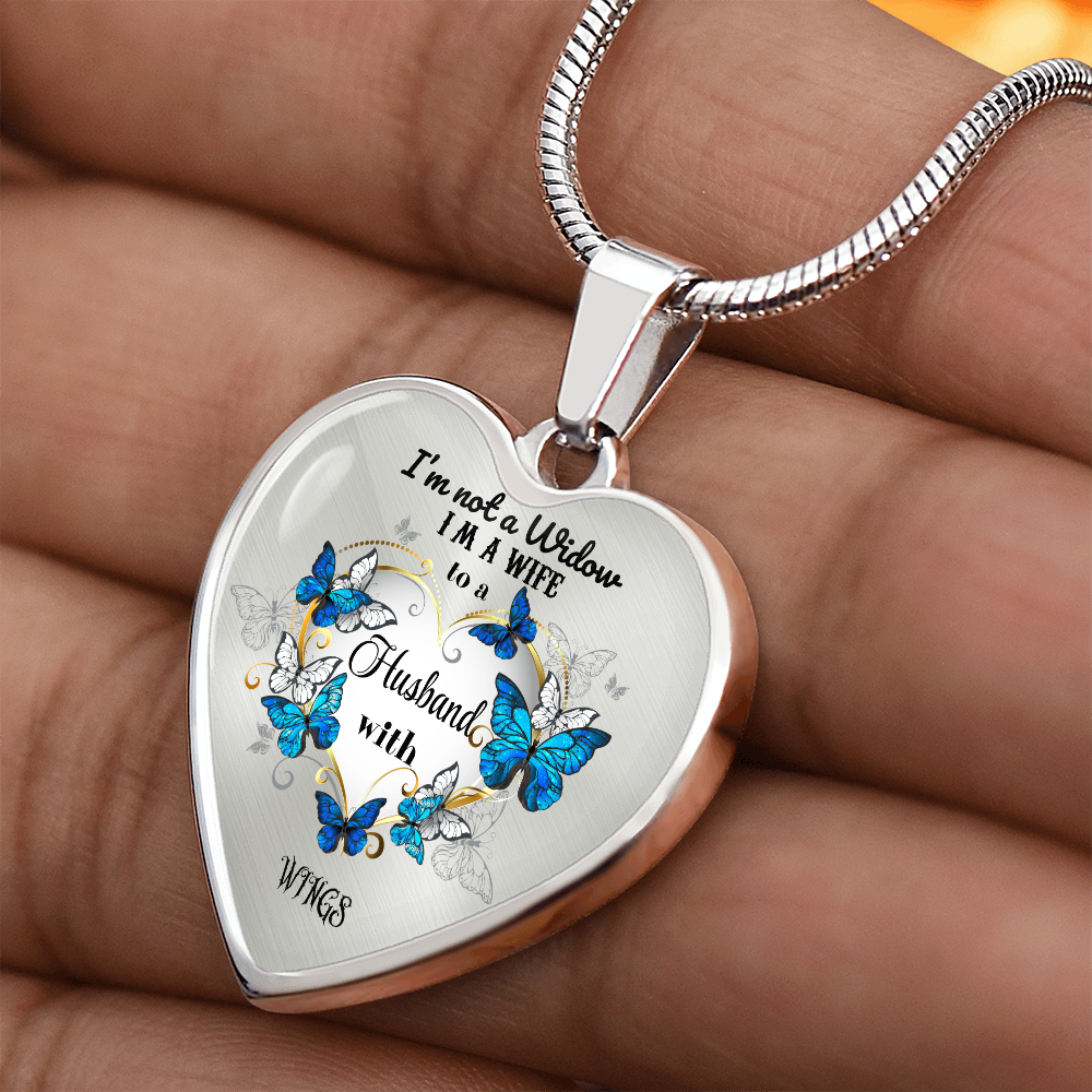 Luxury Heart Pendant Necklace – Tribute to Your Beloved Husband | Angel Memory Jewelry & In Loving Memory Gift