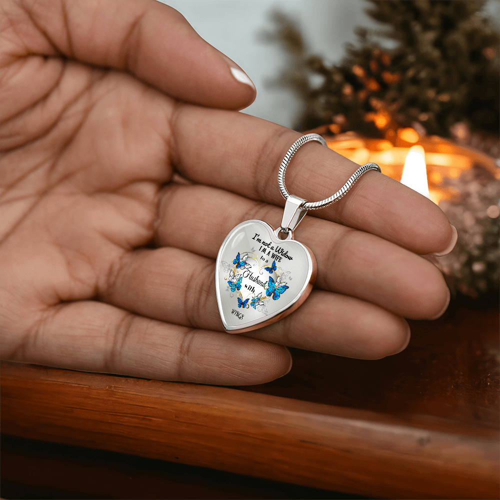 Luxury Heart Pendant Necklace – Tribute to Your Beloved Husband | Angel Memory Jewelry & In Loving Memory Gift