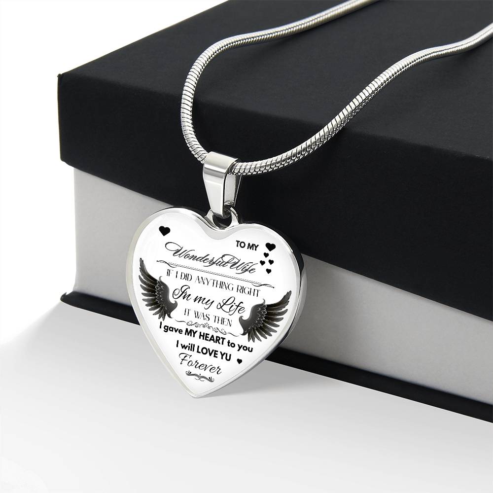 Angel Wings Necklace – To My Wonderful Wife Love Gift, Sentimental Jewelry for Wife's Birthday, Anniversary, or Just Because