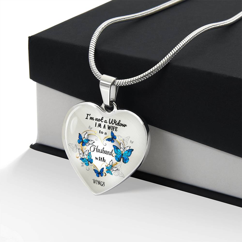 Luxury Heart Pendant Necklace – Tribute to Your Beloved Husband | Angel Memory Jewelry & In Loving Memory Gift