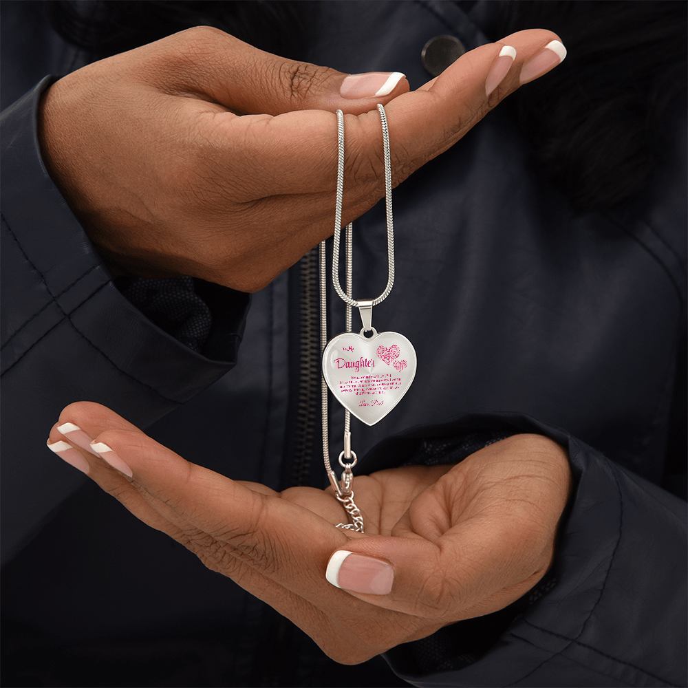 Heartfelt Luxury Gift from Dad: Stunning Heart Pendant Necklace for Daughter, Symbol of Love & Affection