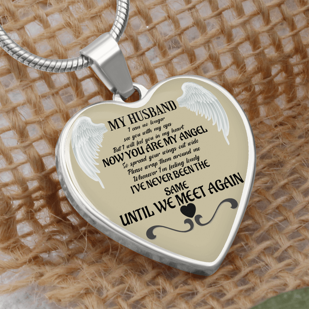 Luxury Graphic Heart Necklace Husband memorial