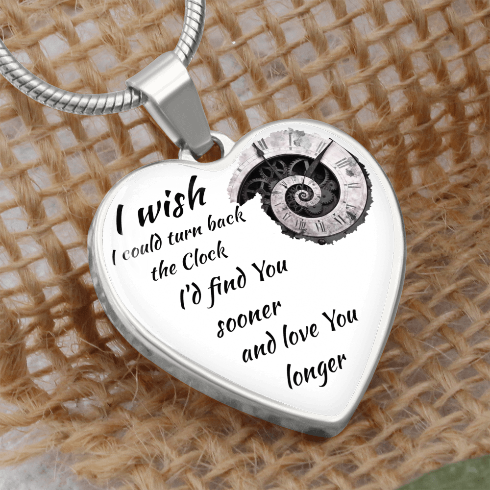 Luxury Graphic Heart Necklace "I'd find You sooner"