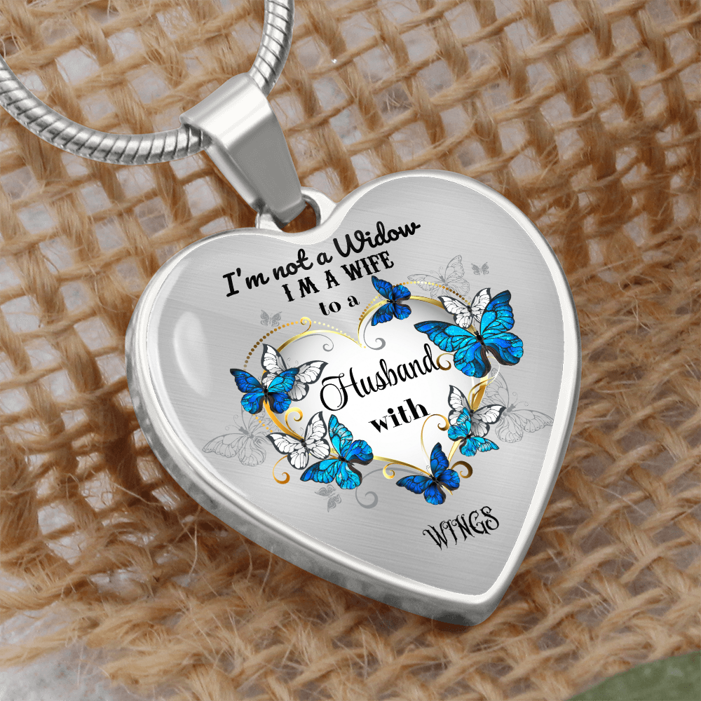 Luxury Heart Pendant Necklace – Tribute to Your Beloved Husband | Angel Memory Jewelry & In Loving Memory Gift