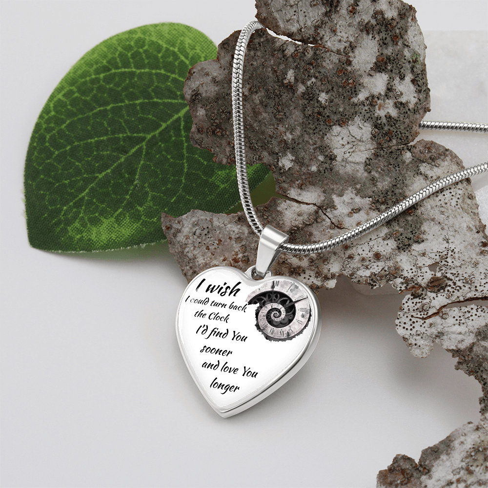 Luxury Graphic Heart Necklace "I'd find You sooner"