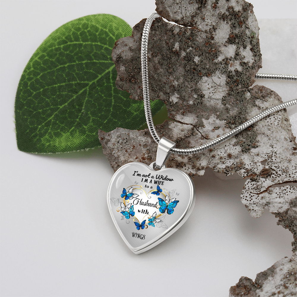 Luxury Heart Pendant Necklace – Tribute to Your Beloved Husband | Angel Memory Jewelry & In Loving Memory Gift